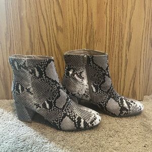 FAUX SNAKESKIN BOOTIES - NWT